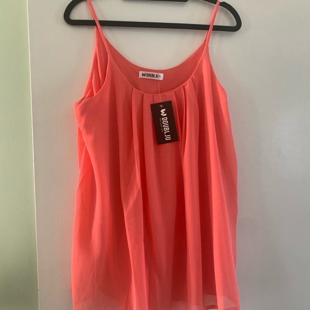 Doublju Pink Camisole Relaxed Fit Top
